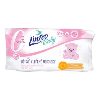 Dtsk vlhen ubrousky s mskem lkaskm Linteo Baby 72 ks Soft and cream