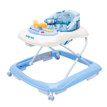 Dtsk chodtko Baby Mix s volantem a silikonovmi koleky modr