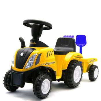Dtsk odredlo traktor s vlekou a nadm Baby Mix New Holland lut
