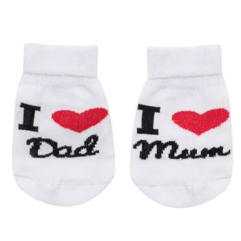 Kojeneck bavlnn ponoky New Baby I Love Mum and Dad bl