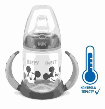 Kojeneck lhev na uen NUK Disney Mickey s kontrolou teploty 150 ml ed