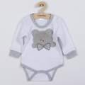 Luxusn kojeneck body s dlouhm rukvem New Baby Honey Bear s 3D aplikac