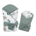 Oboustrann dtsk zavinovaka New Baby Safari II 80x80 cm mint