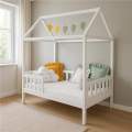 Dtsk postel domeek se zbradlm a rotem New Baby CASTELLO 180x90 cm bl