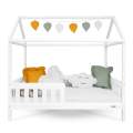 Dtsk postel domeek se zbradlm a rotem New Baby CASTELLO 180x90 cm bl