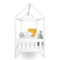 Dtsk postel domeek se zbradlm a rotem New Baby CASTELLO 180x90 cm bl