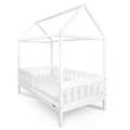 Dtsk postel domeek se zbradlm a rotem New Baby CASTELLO 180x90 cm bl